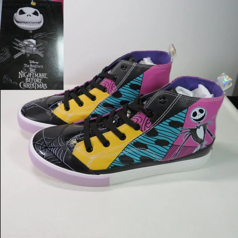 Nightmare Before Christmas sneakers shoes high tops w holographic Size 11 NEW